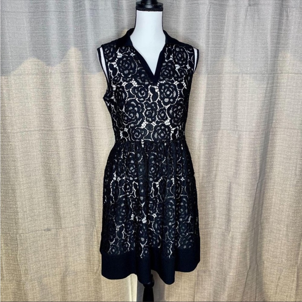 Cynthia Steffe Black Lace Sleeveless Dress 8